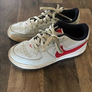 Nike White and Red Athletic Shoes